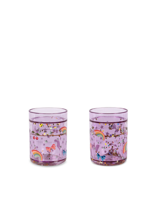 2 pack glitter cups - Rainbow twinkle