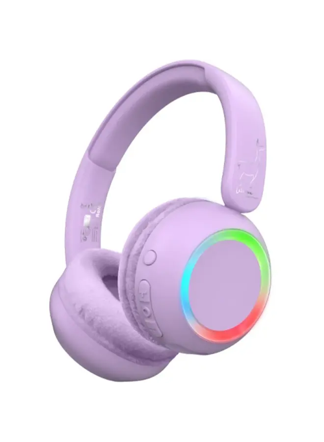 Wireless, foldable headphone with lights - Purple