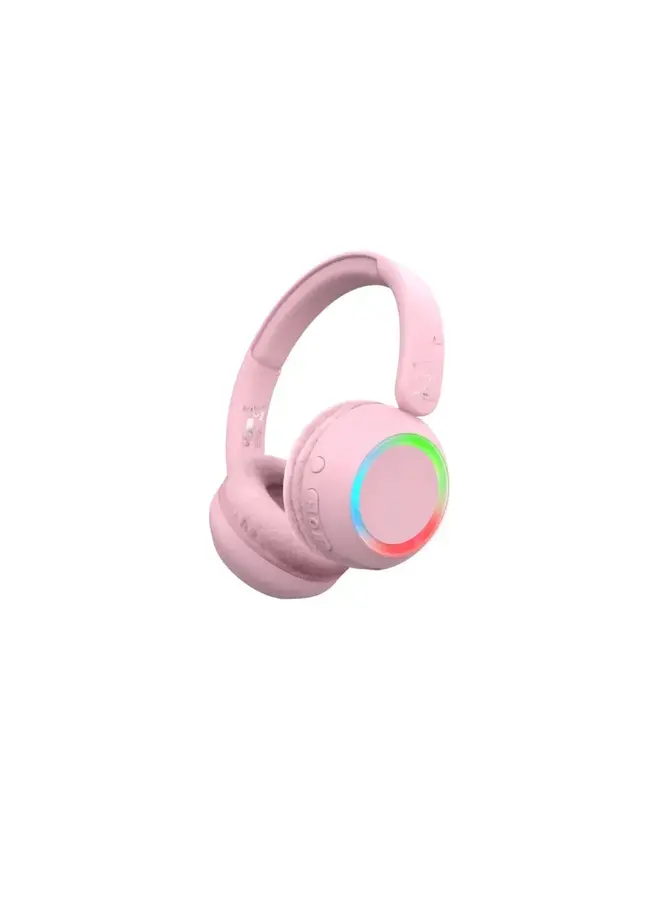 Wireless, foldable headphone with lights - Pink