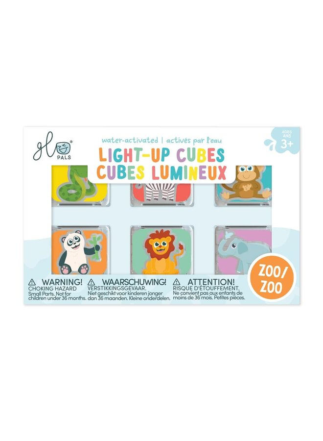 Glo Pals - Light up cubes – 6pc – Zoo