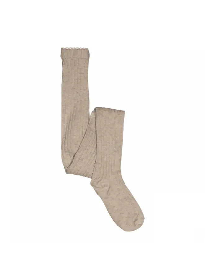 Wool rib tights – 489 – Light brown melange