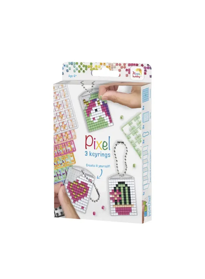 Pixelhobby - Medaillon sleutelhangerset – Schattig