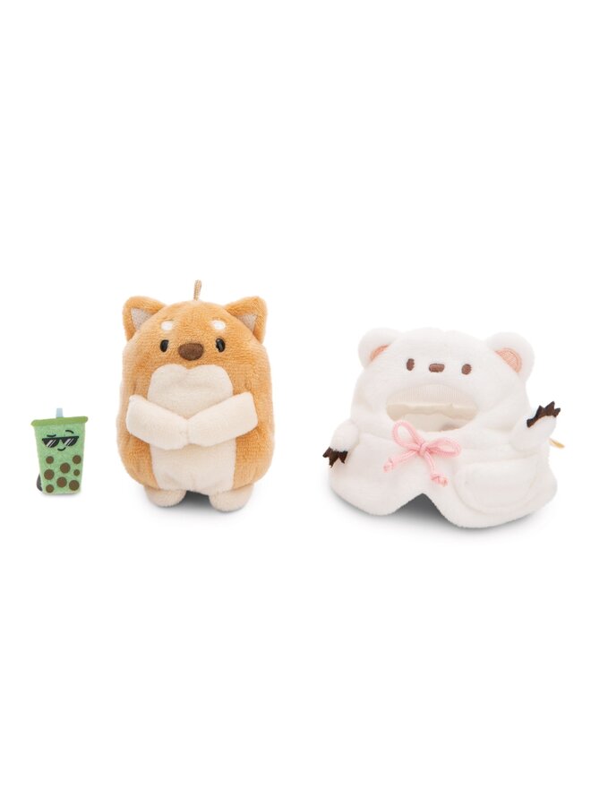 NICI - Mymochi set - Dog Hiro with bubble tea and polar bear costume