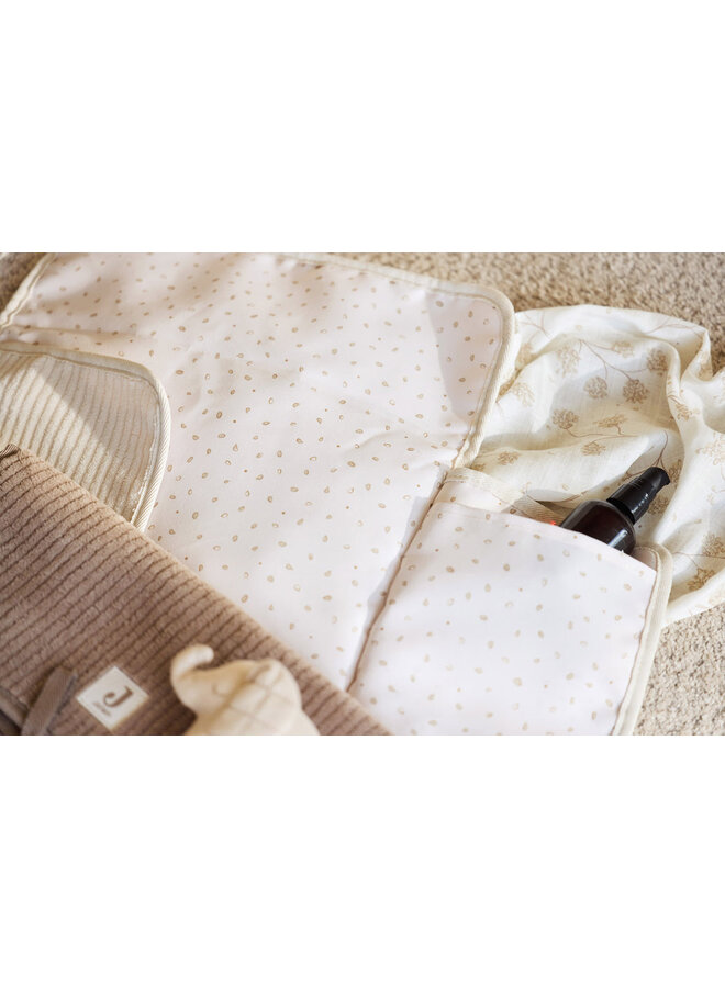 Jollein - Verschoningsmat met opbergvakken cloudy rib - Oatmeal
