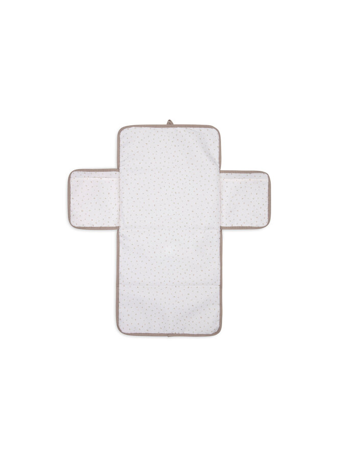 Jollein - Verschoningsmat met opbergvakken cloudy rib - Milky coffee