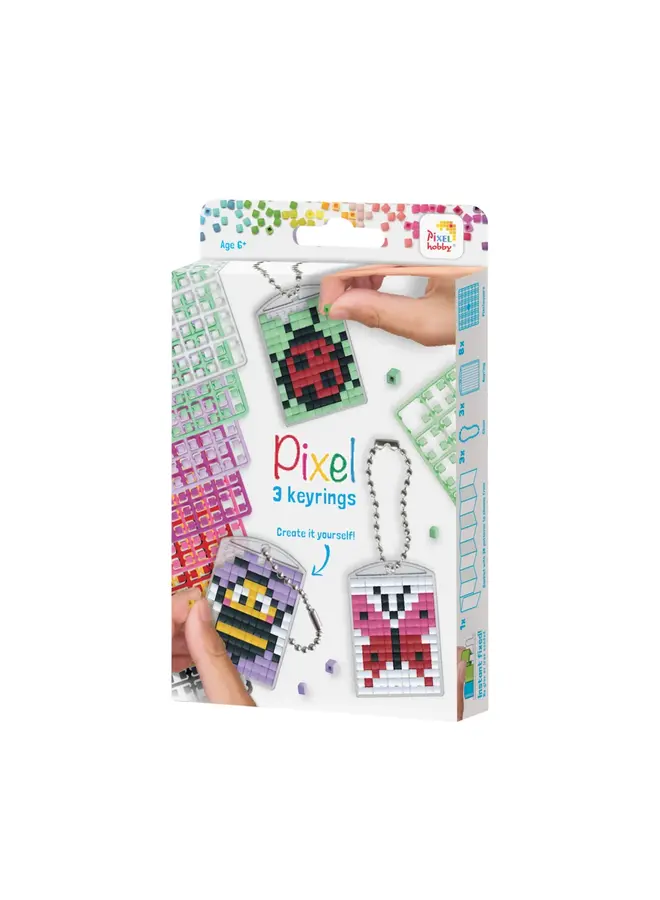 Pixelhobby - Medaillon sleutelhangerset – Insecten