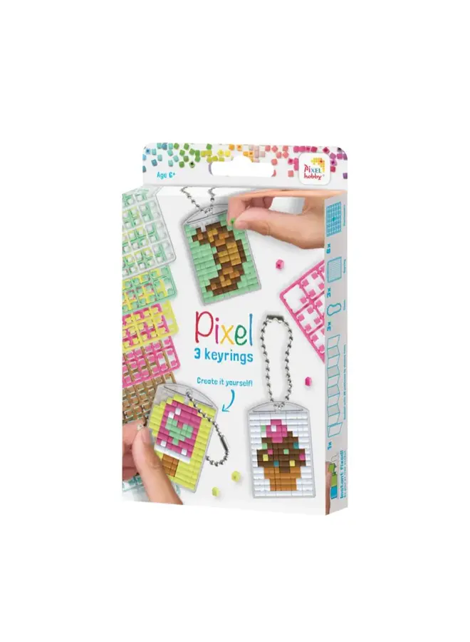 Pixelhobby - Medaillon sleutelhangerset – Zoetigheden
