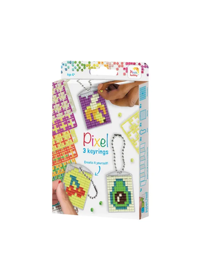 Pixelhobby - Medaillon sleutelhangerset – Fruit