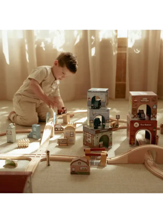 Little Dutch - Stapelblokken met auto's