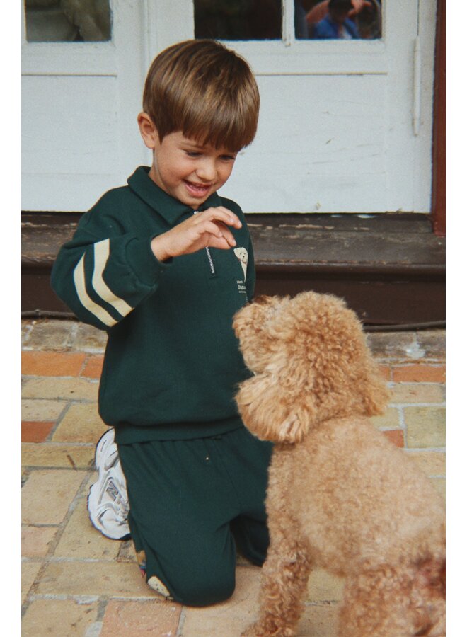 Konges Sløjd - Doggy half zip polo – Pine grove