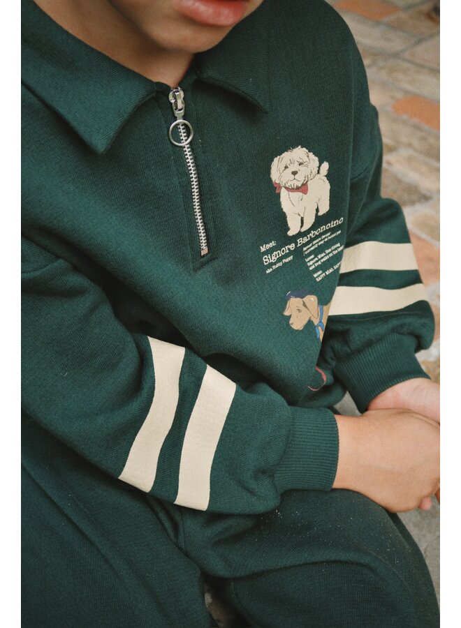 Konges Sløjd - Doggy half zip polo – Pine grove