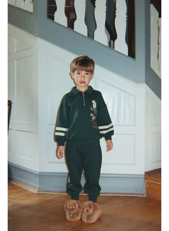 Konges Sløjd - Doggy half zip polo – Pine grove