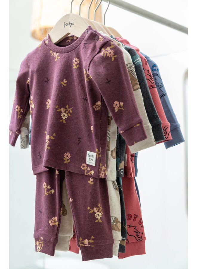 Feetje - Bonnie bouquet – Premium sleepwear – Wijn melange