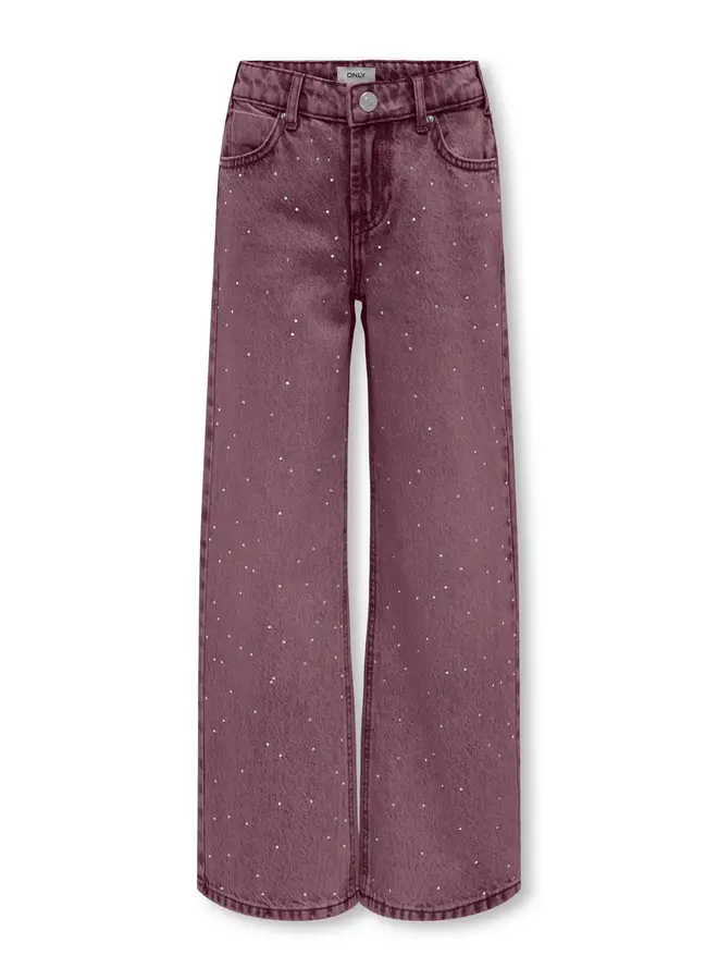 Kids Only - Cobain wide rhinestone denim – Rose brown