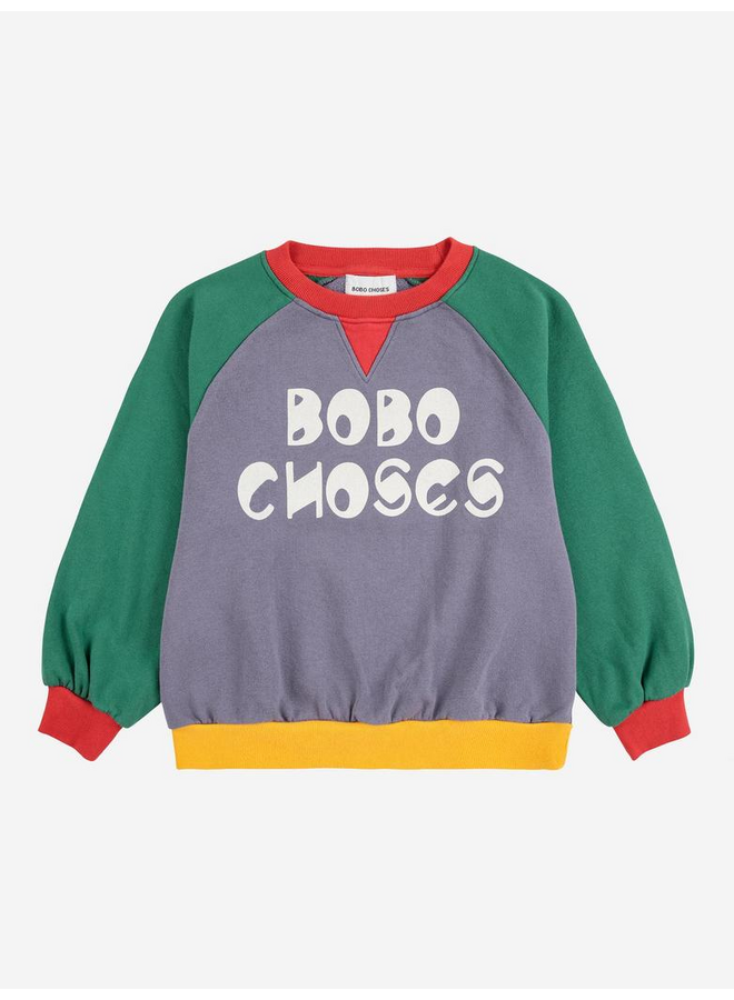 Color block ranglan sweatshirt - Multicolor