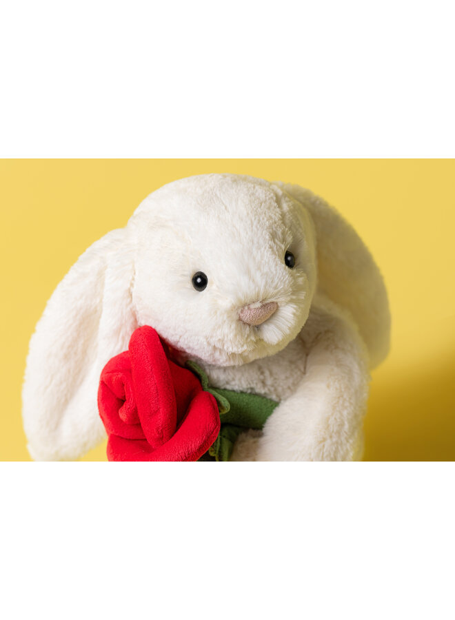 Jellycat - Cream bunny with rose