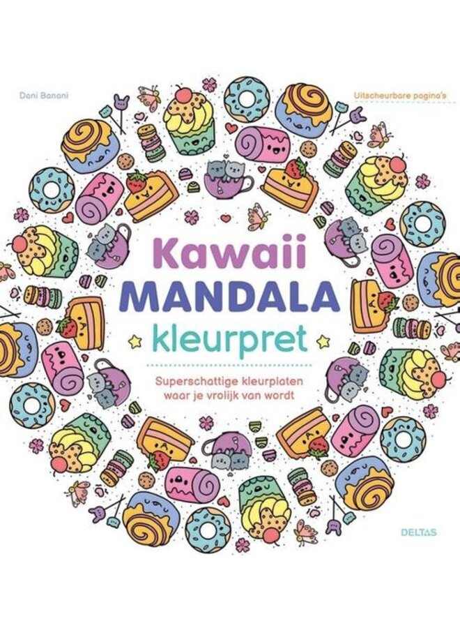 Kawaii mandala kleurpret