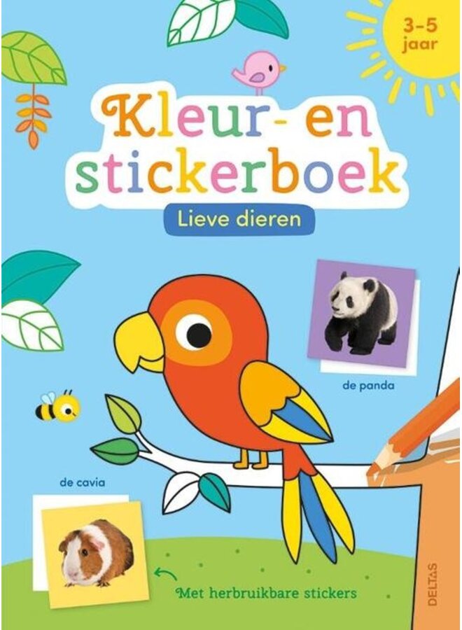 Deltas - Lieve dieren kleur- en stickerboek (3-5 j.)