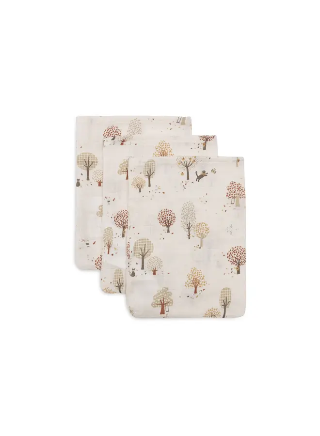 Hydrofiel washandje 15x20cm - Tiny park (3pack)