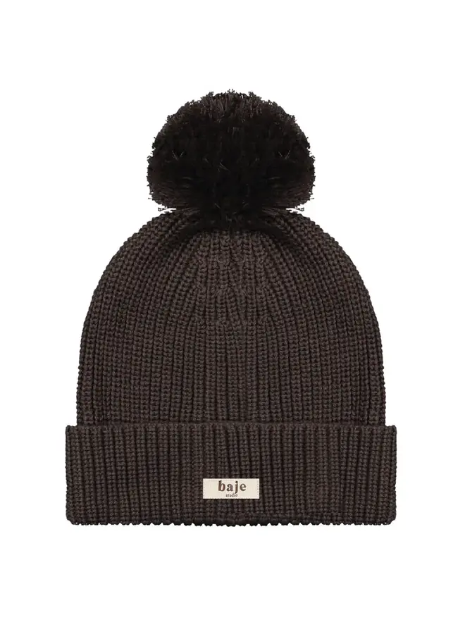 Snow hat knit jacquard - Brown choco
