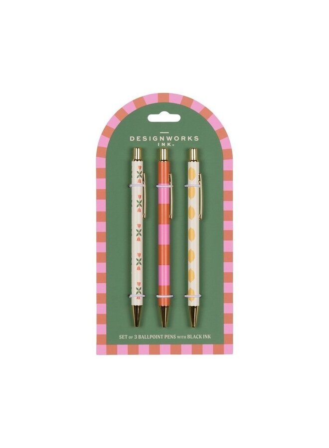 DesignWorks Ink - A dopo set of 3 pens - Flower, stripe, lemon