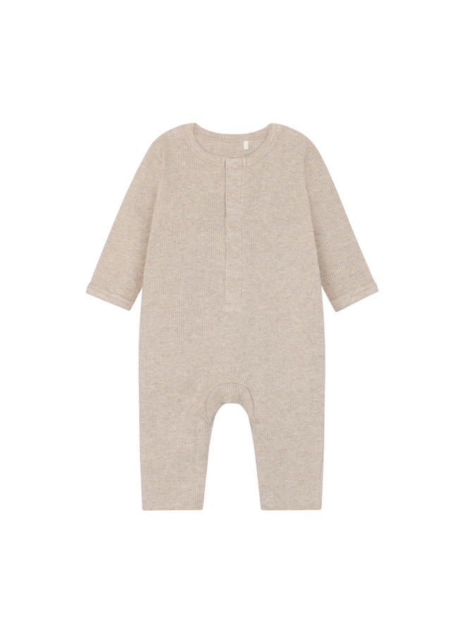 Fixoni - Romper ls melange rib - Pure cashmere melange