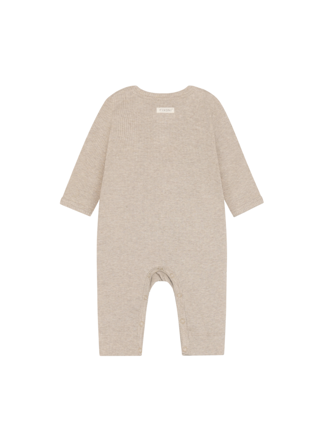 Fixoni - Romper ls melange rib - Pure cashmere melange