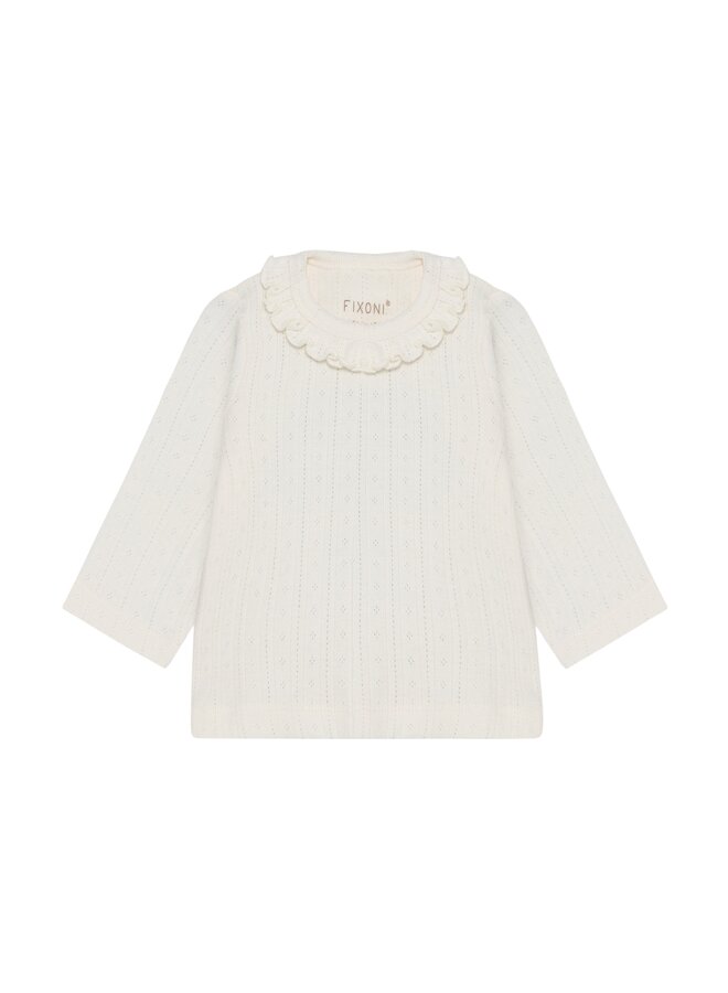 T-shirt ls pointelle - Eggnog