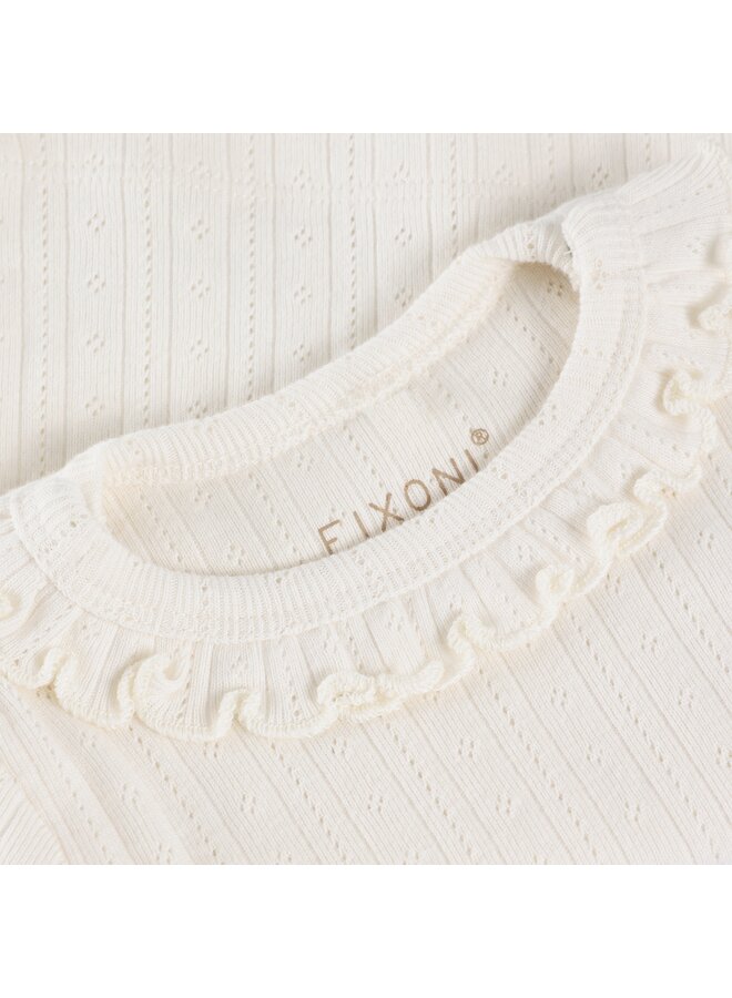 T-shirt ls pointelle - Eggnog