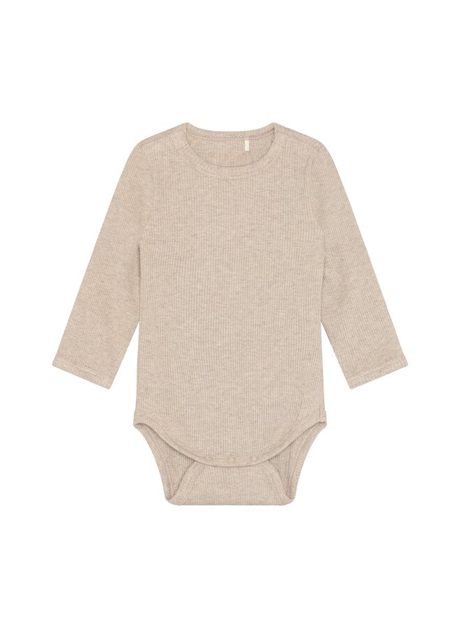 Body ls melange rib - Pure cashmere melange