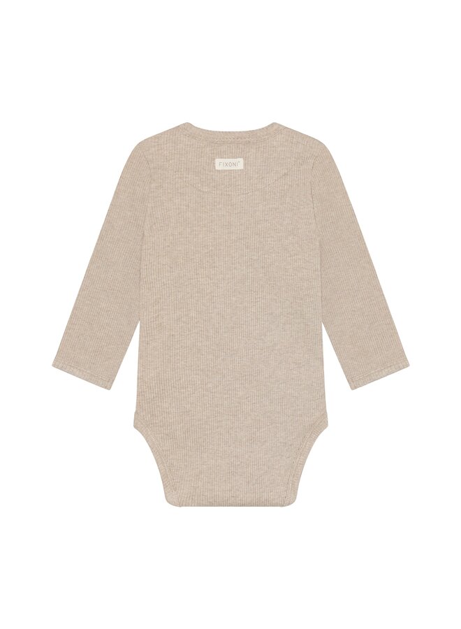 Fixoni - Body ls melange rib - Pure cashmere melange