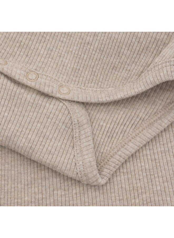 Fixoni - Body ls melange rib - Pure cashmere melange
