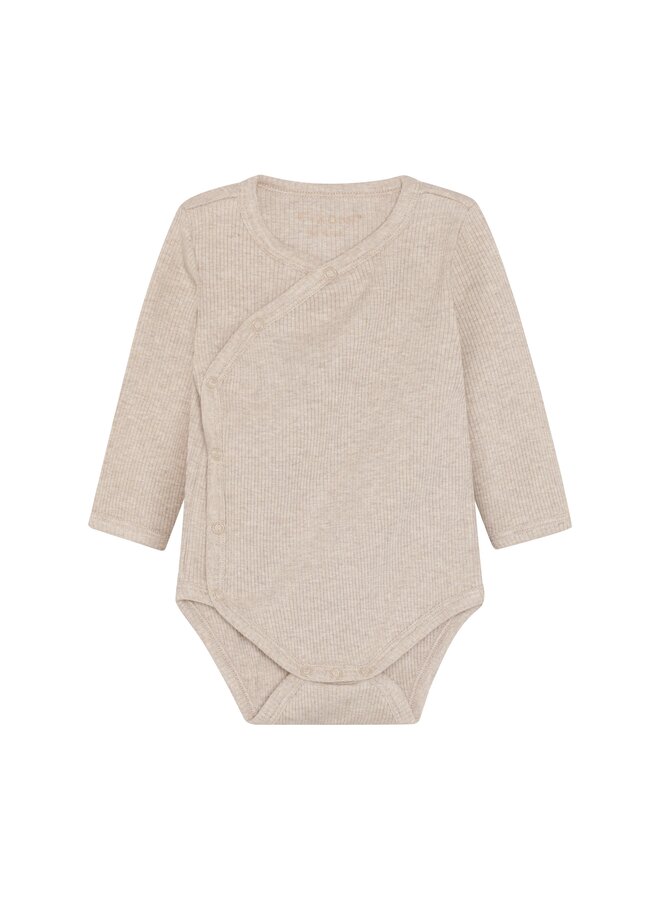 Fixoni - Wrap body ls melange rib - Pure cashmere melange