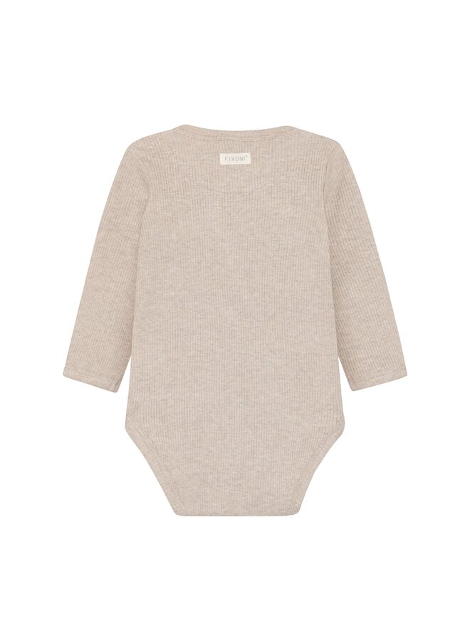 Fixoni - Wrap body ls melange rib - Pure cashmere melange