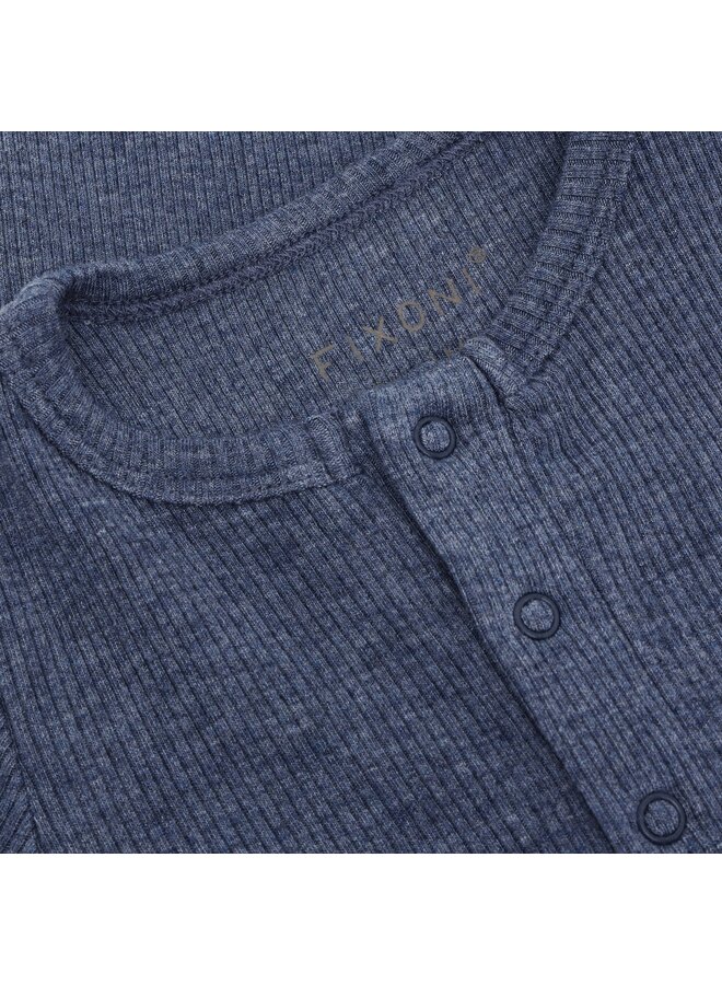 Fixoni - Romper ls melange rib - Vintage indigo melange