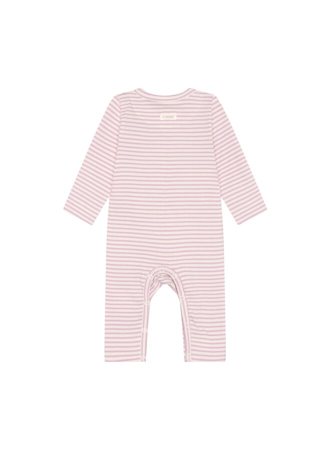 Fixoni - Romper ls rib - Bleached mauve