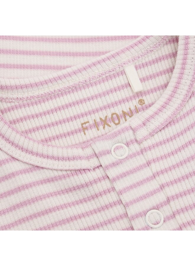 Fixoni - Romper ls rib - Bleached mauve