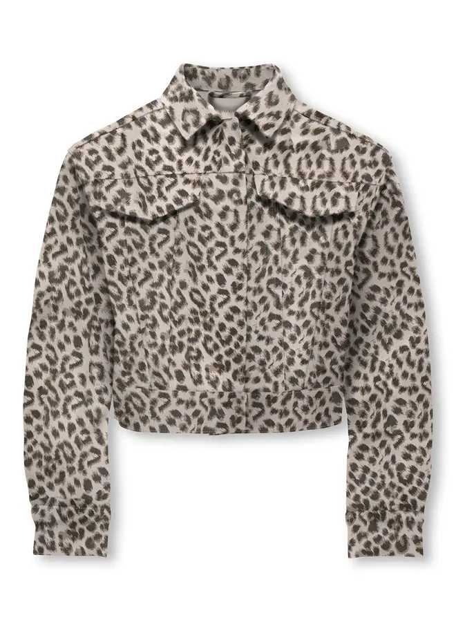 Kids Only - Anlie animal jacket – Silver lining/Washed leo