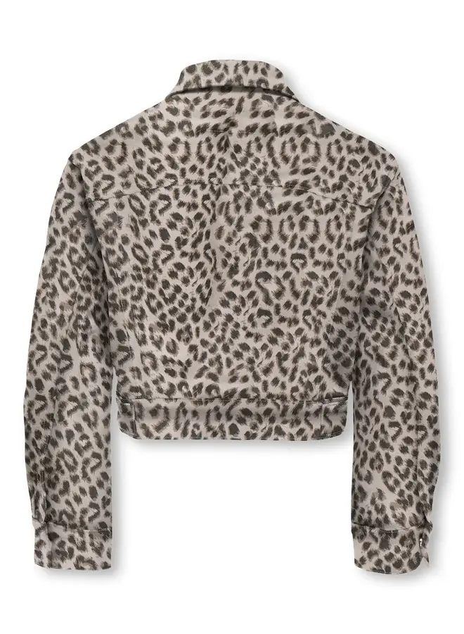 Kids Only - Anlie animal jacket – Silver lining/Washed leo