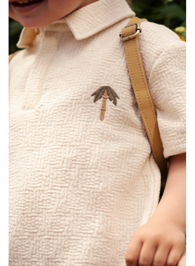 Donsje Amsterdam - Wouti shirt palm tree - Warm white