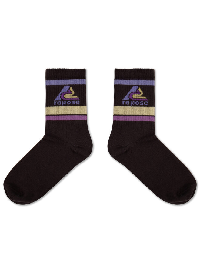 Sporty socks - Midnight teal logo