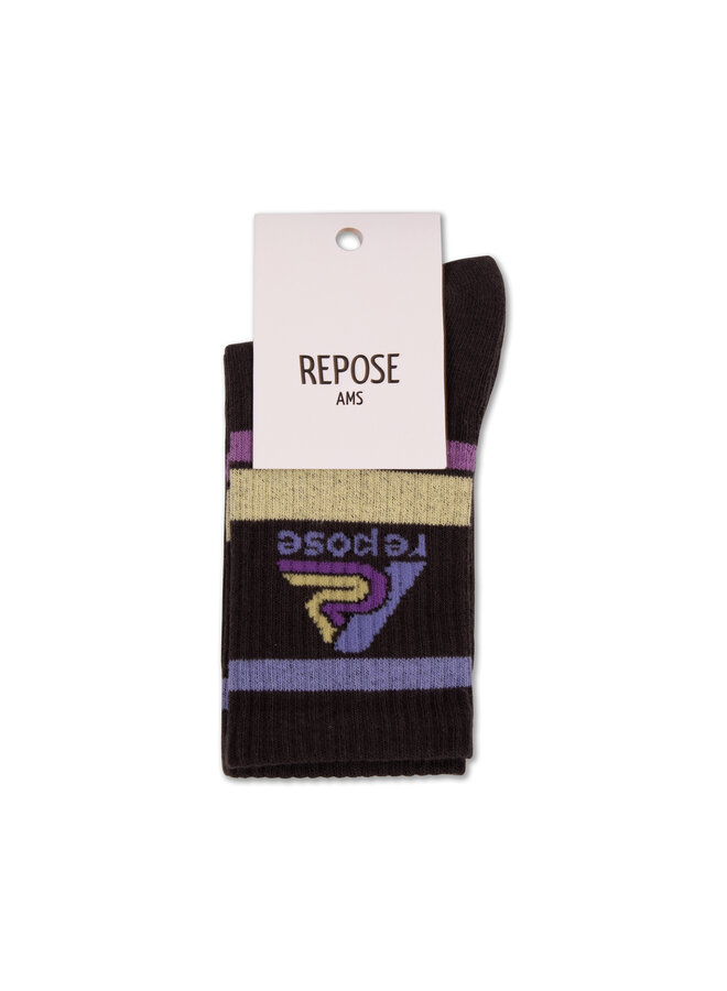 Repose AMS - Sporty socks - Midnight teal logo