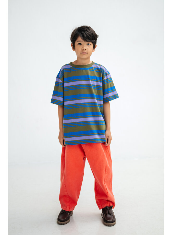 Repose AMS - Tee shirt - Khaki bloom stripe