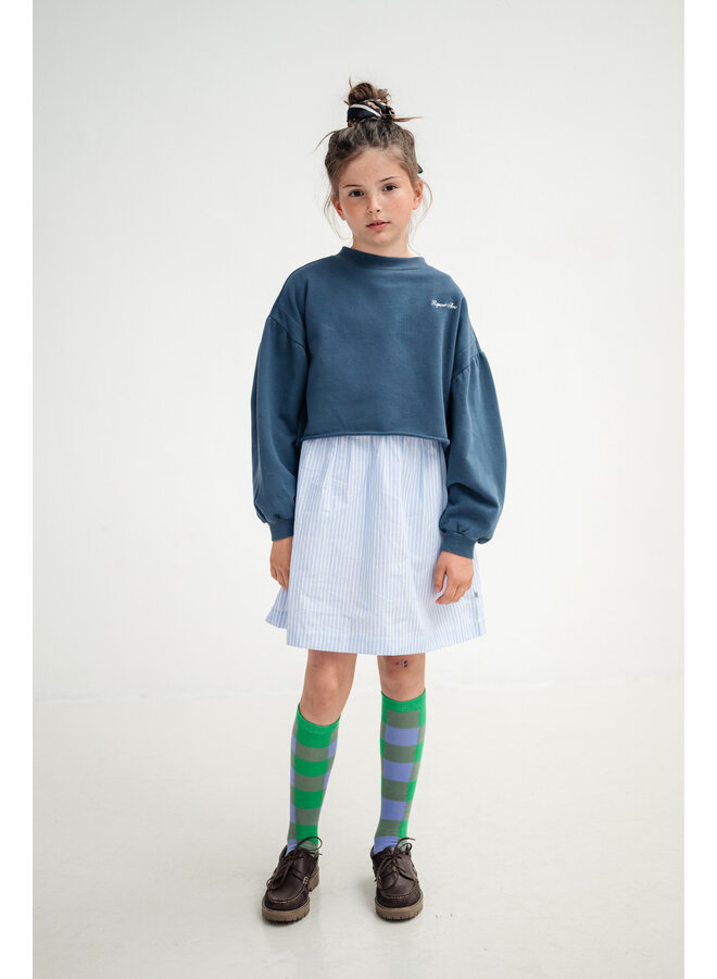 Repose AMS - Crop heart sweater - Deep sea blue