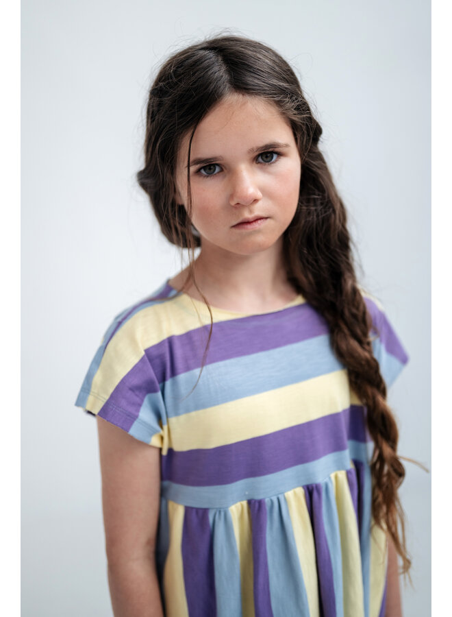 Repose AMS - Easy dress - Tricolor block stripe