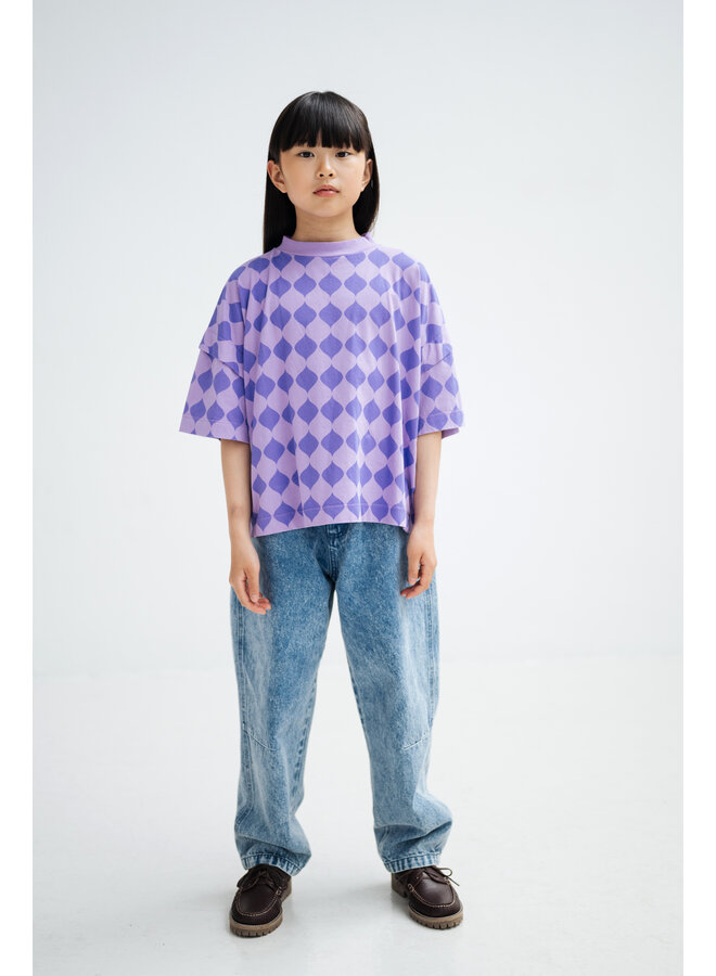 Repose AMS - Folded pleat tee - Soft harlequin