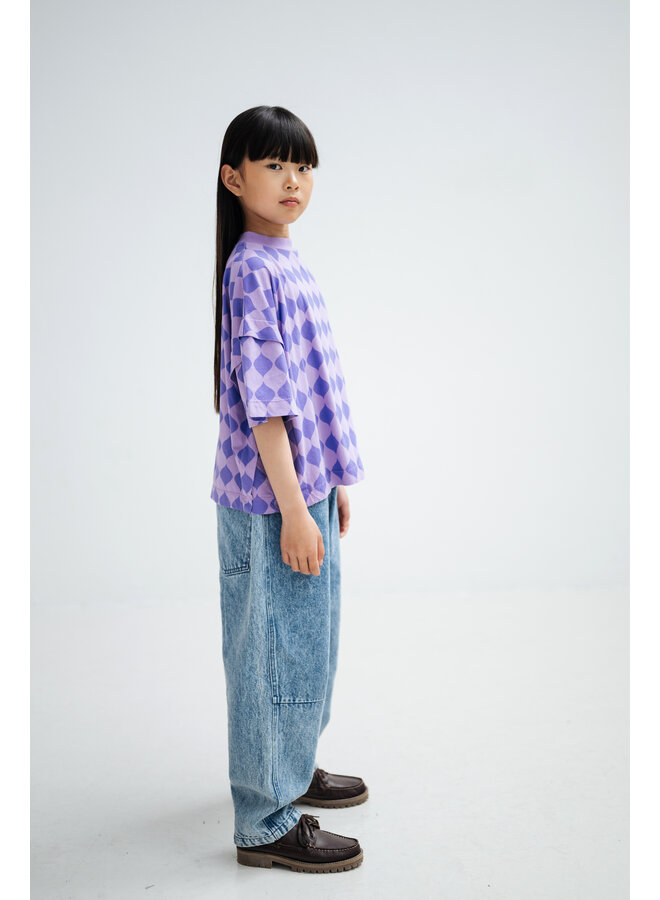 Repose AMS - Folded pleat tee - Soft harlequin