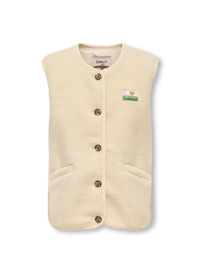 Kids Only - Baby life teddy vest – Antique white