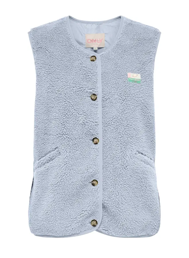 Baby life teddy vest – Cashmere blue