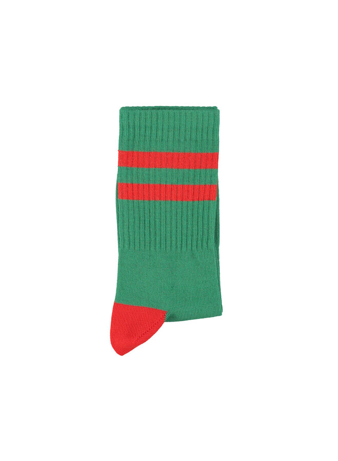 Piupiuchick - Socks - Green w/ red stripes